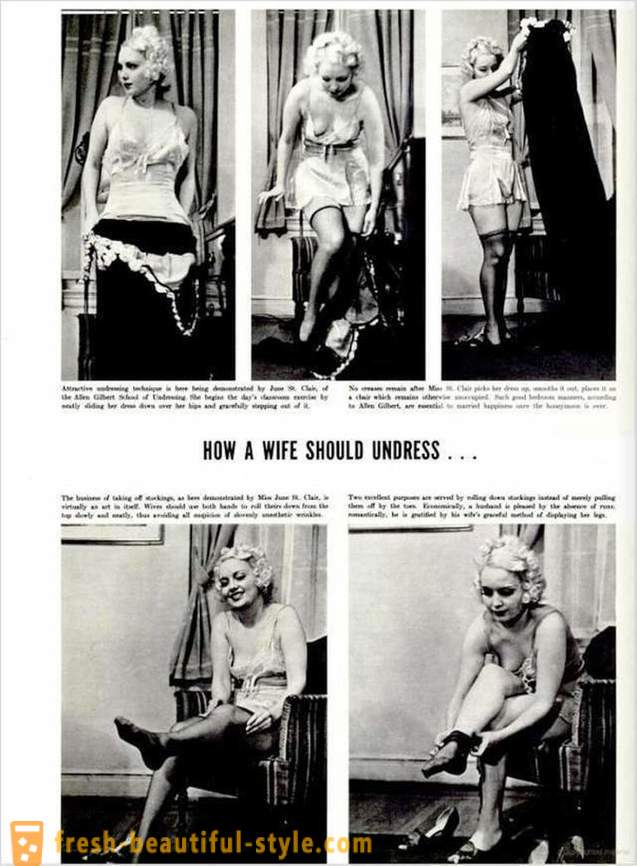 Come spogliarsi in camera da letto: istruzioni nel 1937 per le donne