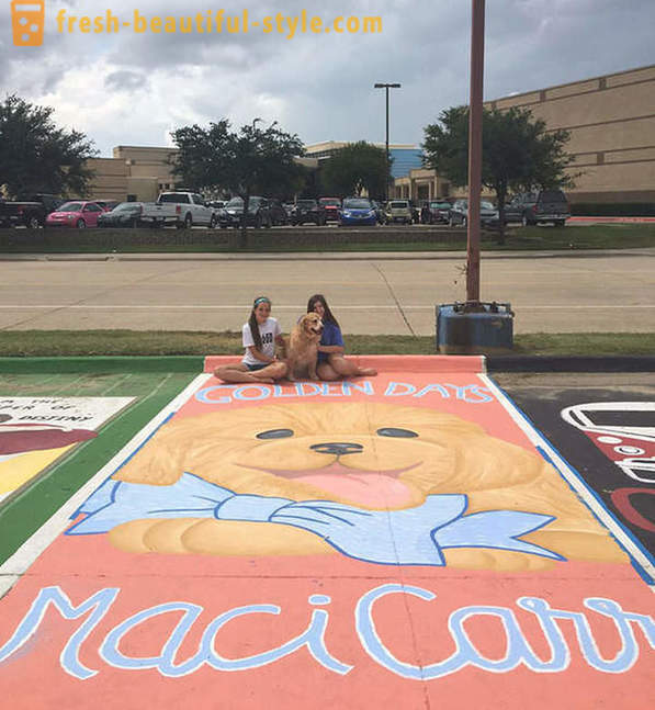 Studenti americani sono stati autorizzati a dipingere un proprio posto auto