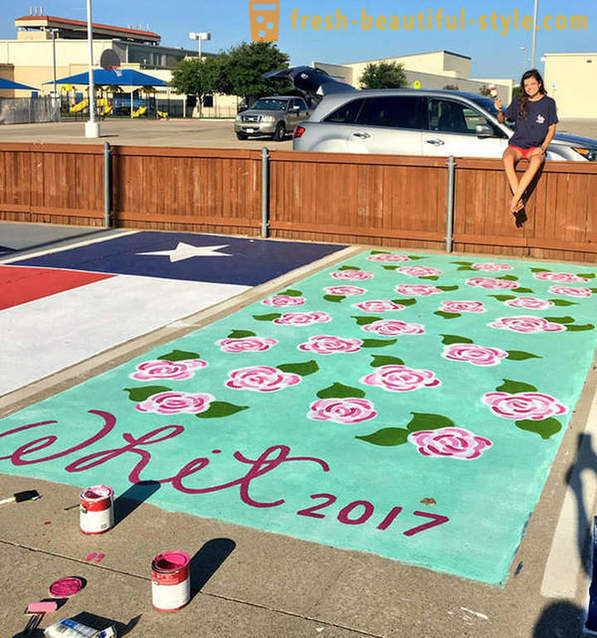 Studenti americani sono stati autorizzati a dipingere un proprio posto auto