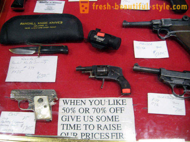 Esposizione e vendita di armi negli Stati Uniti